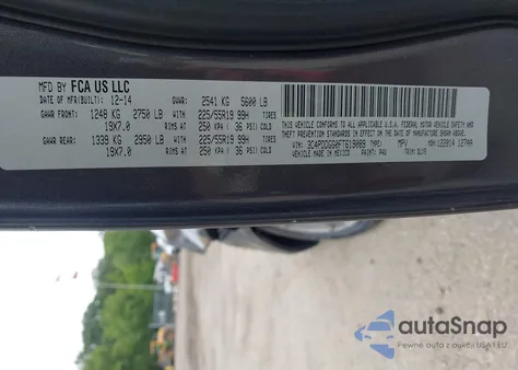 2015 Dodge Journey Crossroad from USA, damaged, VIN 3C4PDDGG0FT619089